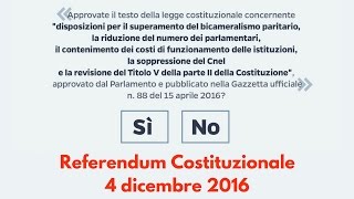 Come funziona il Referendum Costituzionale del 4 dicembre 2016 [upl. by Adieren]