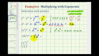 Ex Simplify Exponential Expressions  Product and Power Rule [upl. by Ahtelahs]