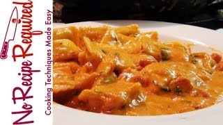 Cheese Ravioli with Creamy Marinara  NoRecipeRequiredcom [upl. by Llednew]