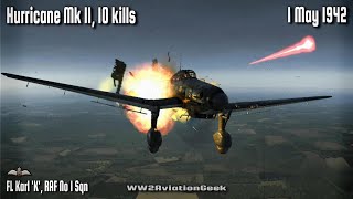 Hurricane Mk II 10 kills Scramble to intercept Stuka dive bombers  WW2 Air Combat Flight Sim [upl. by Dorine485]