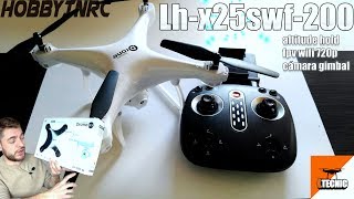 LH X25SWH Drone iniciación altitude hold fpv gimbal mecanico [upl. by Esydnac]