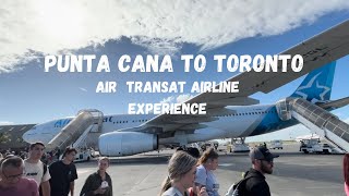 Punta Cana to Toronto  Air Transat Airline Review 2024  All Inclusive Vacation Packages [upl. by Haleemak]