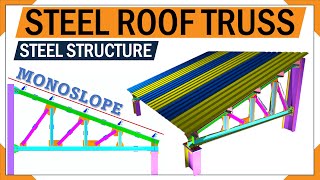 Understanding the Steel frame construction roof truss  Steel construction  3D animation [upl. by Ybab]