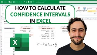 How to Calculate Confidence Interval in Excel  Statistics for Excel [upl. by Oeak215]