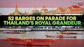 LIVE Thousands Witness Royal Barge Procession Along Chao Phraya River [upl. by Nageam]