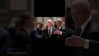 Biden Mouths Obama ‘She’s Not as Strong as Me’ at Ethel Kennedy Funeral Service [upl. by Brannon240]