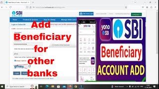 How to add beneficiary to sbi netbanking for other banks SBI Yono beneficiary add kaise kare [upl. by Gnagflow]