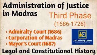 Admiralty Court  Corporation of Madras  Mayors Court 1687  Administration of justice in Madras [upl. by Kciwdahc]