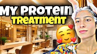 My Protein treatment at New fashion Beauty saloon chakwal  hair fall 🥲 Rj sawaira vlogs [upl. by Natehc555]