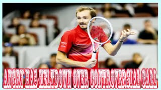 Angry Russian tennis star has meltdown over controversial call at China Open [upl. by Aneela]