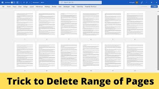 Shortcut to delete multiple page range of pages in Ms Word 2007 and Above [upl. by Moreville432]