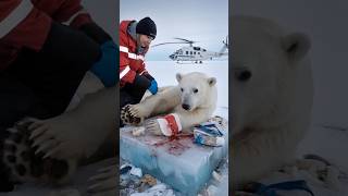 Volunteers saved a polar bear from a deadly net giving it a second chance at life animals [upl. by Asilrahc194]