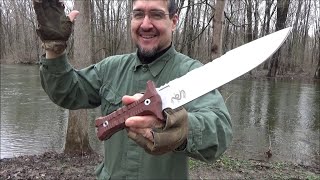 Lengren Dragon Knife Review 126  6MM Thick Beast Sleipner Steel 775 Inch Blade Length [upl. by Acinej]