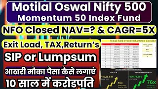 Motilal Oswal Nifty 500 Momentum 50 Index Fund Explained  motilal oswal nifty 500 momentum 50 index [upl. by Lias]