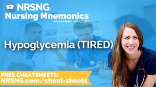 Hypoglycemia TIRED Nursing Mnemonics Nursing School Study Tips [upl. by Lehcim]