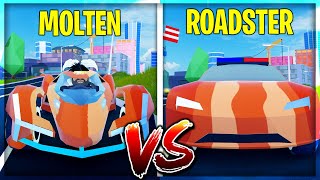 MOLTEN M12 VS ROADSTER რომელი მანქანა გაასწრებს დაძაბული რბოლები  Roblox Jailbreak ქართულად [upl. by Ziwot]