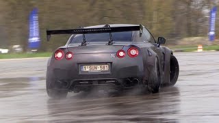 Liberty Walk Nissan GTR R35 w Armytrix Exhaust  Trying to DRIFT [upl. by Edieh676]