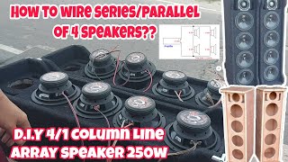 Column Line Array 250Watts  SeriesParallel Speaker Wiring Connection [upl. by Grega]