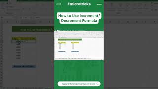 🔥How to Use Increment or Decrement Formula in Excel excel shorts viral youtubeshorts [upl. by Annez]