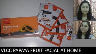 HOW TO DO FACIAL AT HOME STEP BY STEP USING VLCC PAPAYA FRUIT FACIAL KIT [upl. by Adlog]