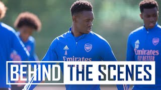 Balogun Martinelli amp Nketiah with some top finishes  Behind the scenes at Arsenal training centre [upl. by Vasilis]