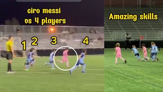 Ciro Messi Shows Amazing Skills Dribbling 4 Players Against Barca Academy  ciro messi inter miami [upl. by Akienahs]