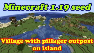 Minecraft 118120 big island with village and pillager outpost seed at spawn [upl. by Zap447]