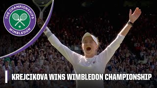 Watch the final moment as Barbora Krejcikova becomes the 2024 Wimbledon Womens Championship 🏆 [upl. by Ebag]