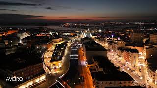 Aveiro Portugal Christmas top view 4K [upl. by Neetsirk882]