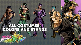 All Costumes Color Stands  Jojos Bizarre Adventure AllStar Battle R [upl. by Amoritta]