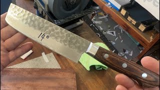 Genuine Japanese Nakiri Knife Repair amp Razor Sharpen tormek [upl. by Annadal]