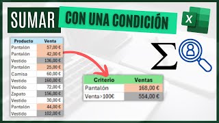 Cómo SUMAR con una CONDICIÓN en Excel [upl. by Jan]