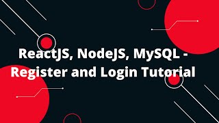 Register and Login Page Tutorial  ReactJs NodeJS MySQL Using Redux Toolkit [upl. by Essinger]