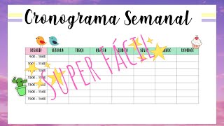 🧁Cronograma Semanal📝  Super Fácil 😉 WORD [upl. by Hindorff]