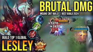 LESLEY BEST BUILD 2024  BUILD TOP GLOBAL LESLEY GAMEPLAY  MOBILE LEGENDS✓ [upl. by Aihsatal997]