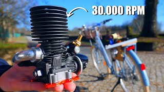 Tiny 35 cc NITRO ENGINE on a BICYCLE [upl. by Jordanna]