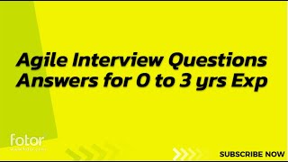 Top Agile Testing Interview Questions and Answers 0 to 3yrs Exp [upl. by Lerual]