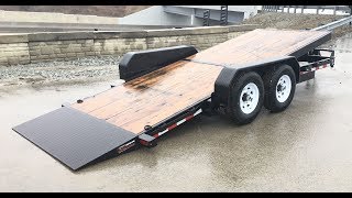 Sure Trac 7x18 Gravity Tilt Lowboy Equipment Trailer 14000 GVW ST8218FWTEB140 [upl. by Mw]