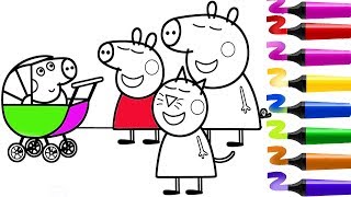 PeppaPigenFrancais  Coloriage Peppa Pig  Coloriage George pig Bébé [upl. by Ayo864]