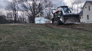 Wood Grinding Cleanup With Bobcat T66 PT2 [upl. by Hildy]