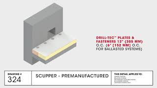 Scupper  Premanufactured Detail  TPO Commercial Roofing  GAF Drawing 324 [upl. by Anerec]