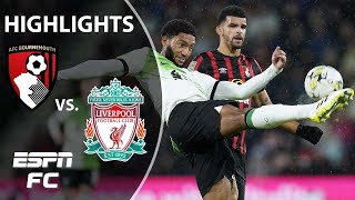 Bournemouth vs Liverpool  Carabao Cup Highlights  ESPN FC [upl. by Critchfield]