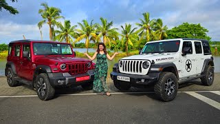 Mahindra Thar Roxx VS Jeep Wrangler  Full Comparison [upl. by Kcirtapnhoj]