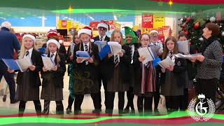 School Choir Carol Singing in Tesco [upl. by Saerdna]