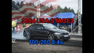 BMW E90 335d EDC17 USA STAGE 3 acceleration Dragy 100200 84s [upl. by Daryn]