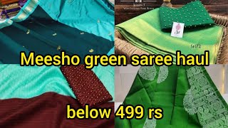 Meesho Green Saree Collection பச்சை நிறமே பச்சை நிறமே Meesho Green Saree Haul agasthiyasallinall [upl. by Candida]