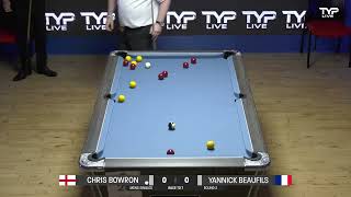 Chris Bowron ENG v Yannick Beaufils FRA  Mens Singles  2024 BI World Blackball Championship [upl. by Nylatsyrc24]