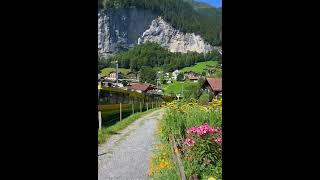 Train from Lauterbrunnen to Wengen Switzerland 🇨🇭🚞 travel [upl. by Aiykan731]