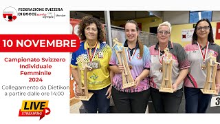 Campionato Svizzero Individuale Femminile 2024  Dietikon  Bocce [upl. by Lytsirhc]