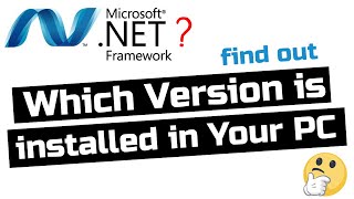 Check net framework version installed in your pc  Windows 10 [upl. by Risa]